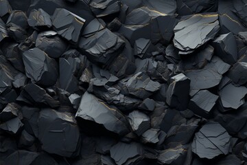 Geologys depths Coal black texture sets the stage for a dark background - obrazy, fototapety, plakaty