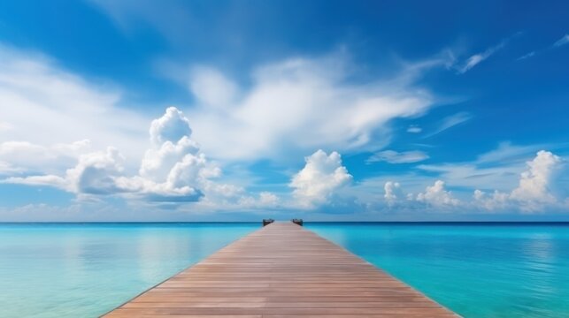 Beautiful tropical landscape background concept for summer,bridge to the blue wallpaper background