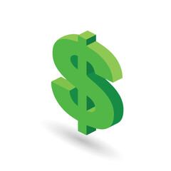 Isometric dollar symbol