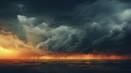Dramatic moody sky ominous cloudscape thunderclouds - obrazy, fototapety, plakaty
