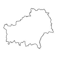 Gomel region map, administrative division of Belarus.