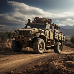 Fototapeta premium military truck
