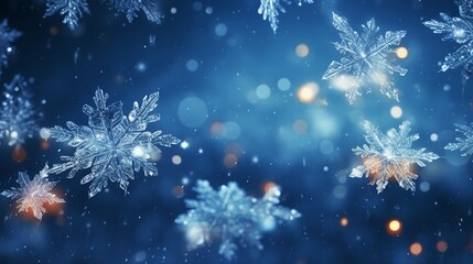 Glittering Snowflakes Abstract Background - Winter Sparkle and Christmas Decor