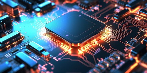 microchip processor background. generative AI