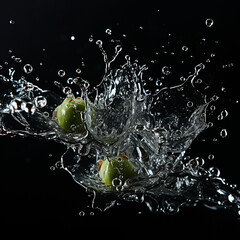 splash and drop of water created with Generative Ai
