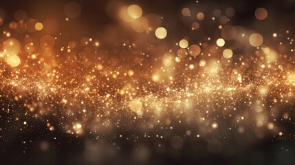 Fototapeta na wymiar Abstract particle gold glitter wave and light bokeh background.