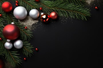 Fototapeta na wymiar Christmas background with decorations Merry Christmas greeting card.