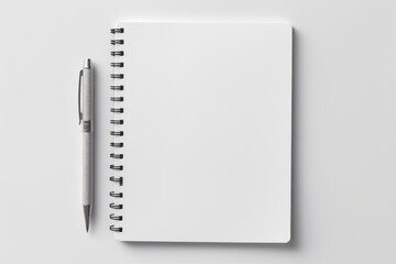 blank notebook with pen - obrazy, fototapety, plakaty