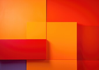 abstract orange red painting square