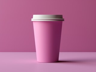 a pink paper cup mock-up design