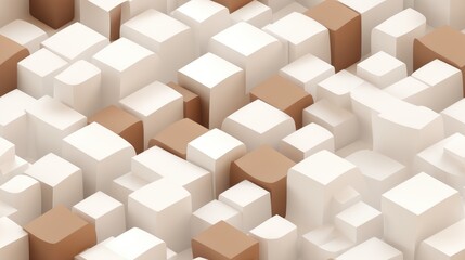 abstract background with white brown cubes