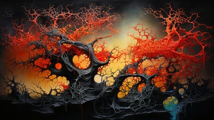 Abstract Chaos: Colorful Swirls and Surreal Shapes