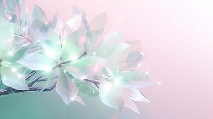  a bouquet of flowers on a pastel background with a soft light.  generative ai