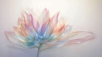  a colorful flower is shown on a white background with a blurry effect.  generative ai