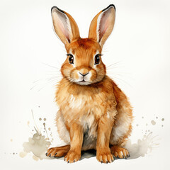 Obraz premium watercolor Rabbit clipart, Generative Ai