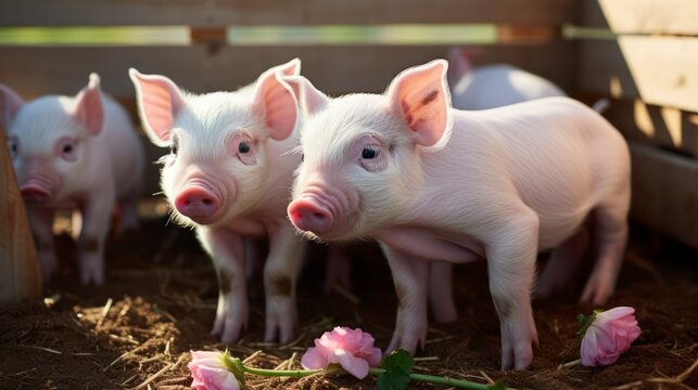 Piglets at Play in Their Safe Haven. Generative AI