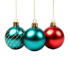 Obraz premium Adornos y ornamentos de Navidad sobre fondo transparente. Objetos y elementos navideños.