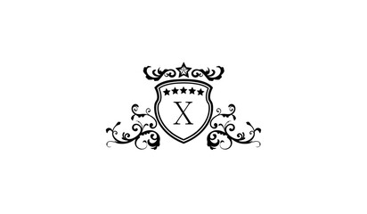 Black elegant logo template X