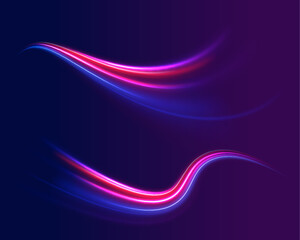 Panoramic high speed technology concept, light abstract background. Glitter sparkle star trail, light effect, abstract waves flow vector illustration.	