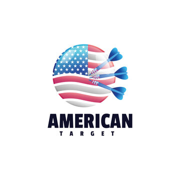 American Target Colorful Logo Design