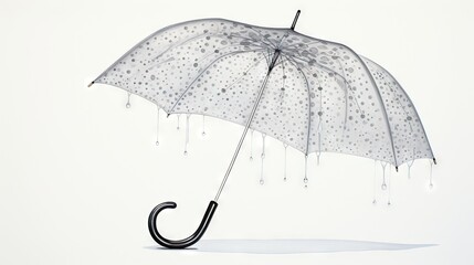  a clear umbrella with rain drops hanging from it's handle.  generative ai - obrazy, fototapety, plakaty