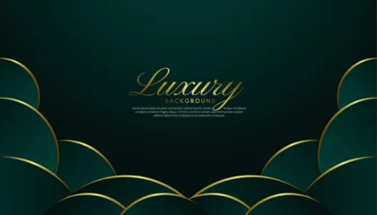 Foto op Plexiglas Green luxury circle pattern background. Elegant style concept. Images wallpaper © shamanviiii