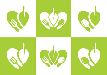 fork and spoon logo design. icon symbol for health restaurant food