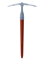 Archeology icon. Equipment graphic element for mobile game, pickaxe object. Isolated archaeology vector illustration