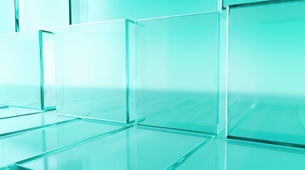  a group of glass blocks sitting on top of a floor.  generative ai