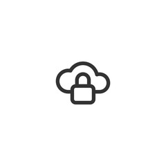 Cloud computing lock icon. Encrypted backup symbol modern, simple, vector, icon for website design, mobile app, ui. Vector Illustration