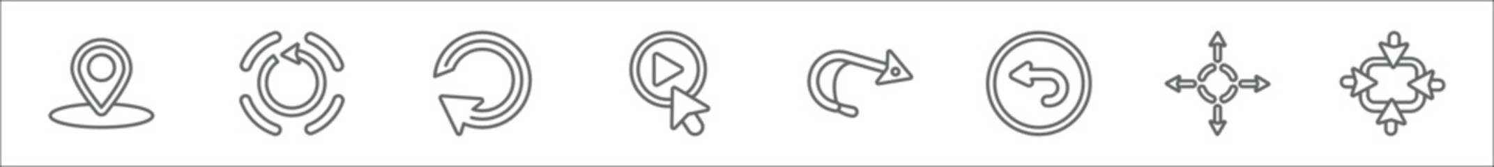 outline set of user interface line icons. linear vector icons such as zoom, compress, lightning, empty, bubble speech, medium, store, voice recorder