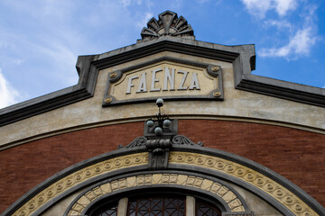 Obraz premium Facade of the Faenza theatre, the oldest movie theatre in Bogota, Colombia opened in 1924. The building is an example of Art Nouveau architecture and listed as a National Monument of Colombia