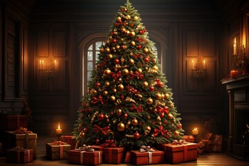 Fototapeta na wymiar christmas tree with presents