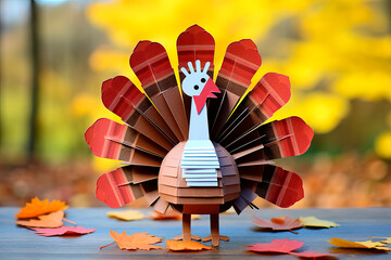 paper craft for kids. DIY Turkey made with paper craft for kids for thanksgiving day.