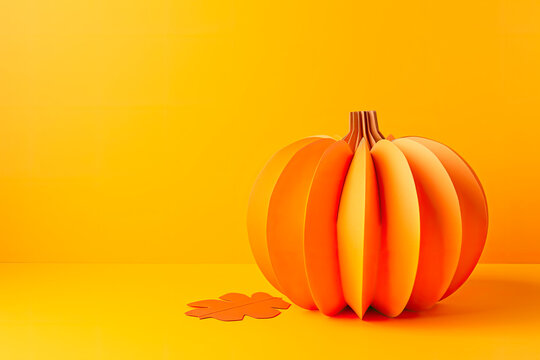 paper craft for kids. DIY pumpkin made with paper craft for kids for thanksgiving day