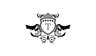 Elegant ornamental logo T