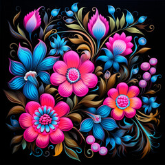 Psychedelic, parallel world, abstract reality, parallel universe, psychedelic hallucination, electronic vibration, flowers, colors, generative AI