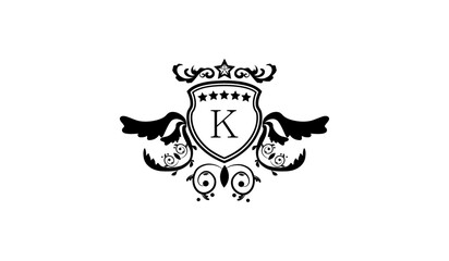 Elegant ornamental logo K