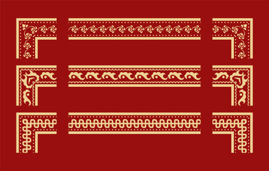 Set ornamental certificate border collection