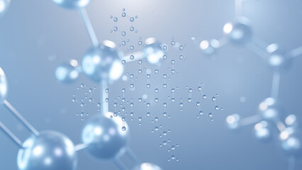 octreotide molecular structure 3d, flat model, octapeptide, structural chemical formula view from a microscope
