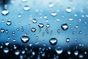 Skys emotional shift Raindrops on glass with changing weather backdrop