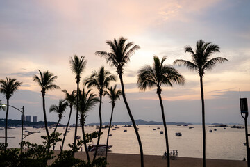 sunset over the beach