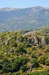 Fototapeta na wymiar Montes y cascadas de Jorox, aldea del municipio de Alozaina, provincia de Málaga