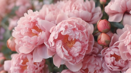 Fototapeta premium peonies abstract summer background flowers.
