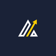 abstract triangle arrow logo letter A