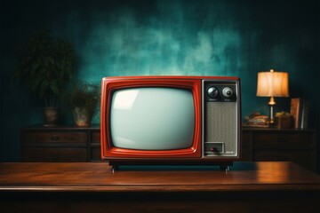 Timeless TV A red vintage television gracing the still life