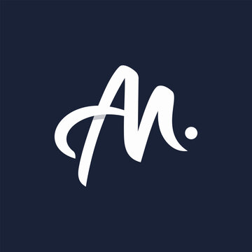initial letter AM logo script