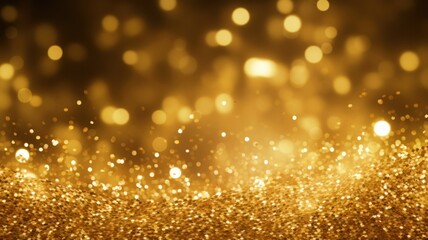 Sophisticated festive background adorned with golden sparkles, radiant particles, bokeh effects....