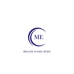 ME logo. M E design. White ME letter. ME, M E letter logo design. Initial letter ME linked circle uppercase monogram logo. M E letter logo vector design. 