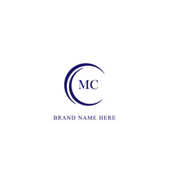 Fototapeta premium MC logo. M C design. White MC letter. MC, M C letter logo design. Initial letter MC linked circle uppercase monogram logo. M C letter logo vector design. 